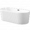 INVENA Wolnostojąca wanna ryflowana Glamour, 170 cm, w komplecie z syfonem białym AN-01-120-M